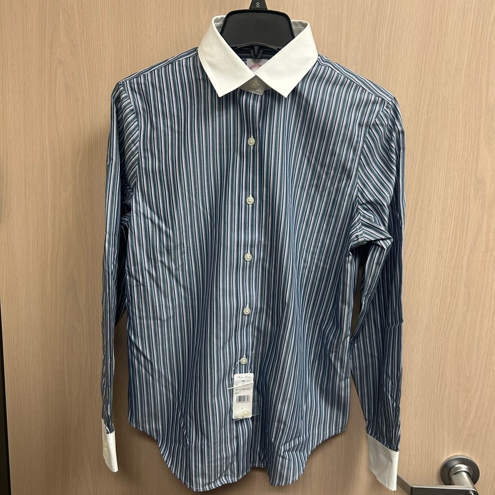 Brooks Brothers Navy Pinstripe Button-Down Shirt
